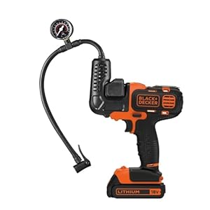 Black+Decker Multievo Multifunktionswerkzeug Kompressor-Kopf (mit eingebauter Druckanzeige, Zubehörhalter direkt am Gerät, zum Aufpumpen von Reifen und Bällen, zur Drucküberprüfung) MTNF9