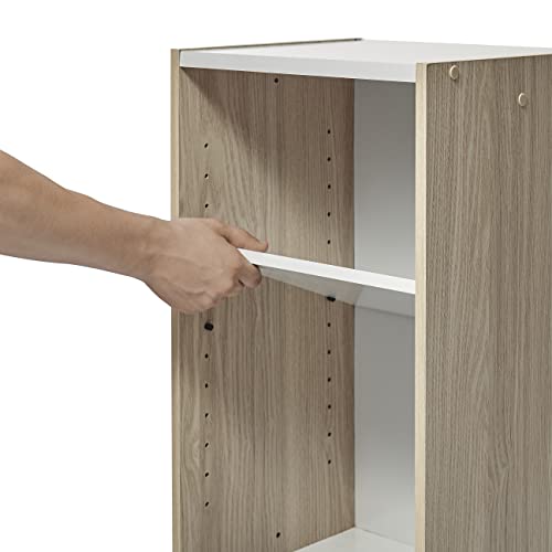 Movian, Libreria/scaffale per armadietto a 2 livelli/mobili laterali/scaffale salvaspazio, Modulare, Altezza mensola regolabile 3,2 cm, Ufficio, Casa - Space Saving Shelf - UB-6015 - Marrone chiaro