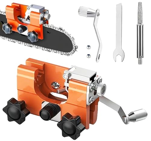 Plantilla de Afilado de Motosierra, Kit De Afilador De Motosierra, Afilador Cadena Motosierra Portátil, Herramienta para afilar cadenas, Manivela Afilador de Motosierra, para Leñadores y Jardineros