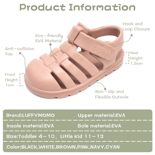 Image of Luffymomo Unisex Kids Closed Toe EVA Sandals | Boys Girls Summer Sport Lightweight Sandal,Outdoor Water Shoes