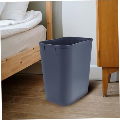 Caneca de basura rectangular pequeña gris de plástico miniatura 7