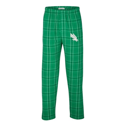 University of North Texas Flannel Pajama Pants with Embroidered UNT Diving Eagle Logo