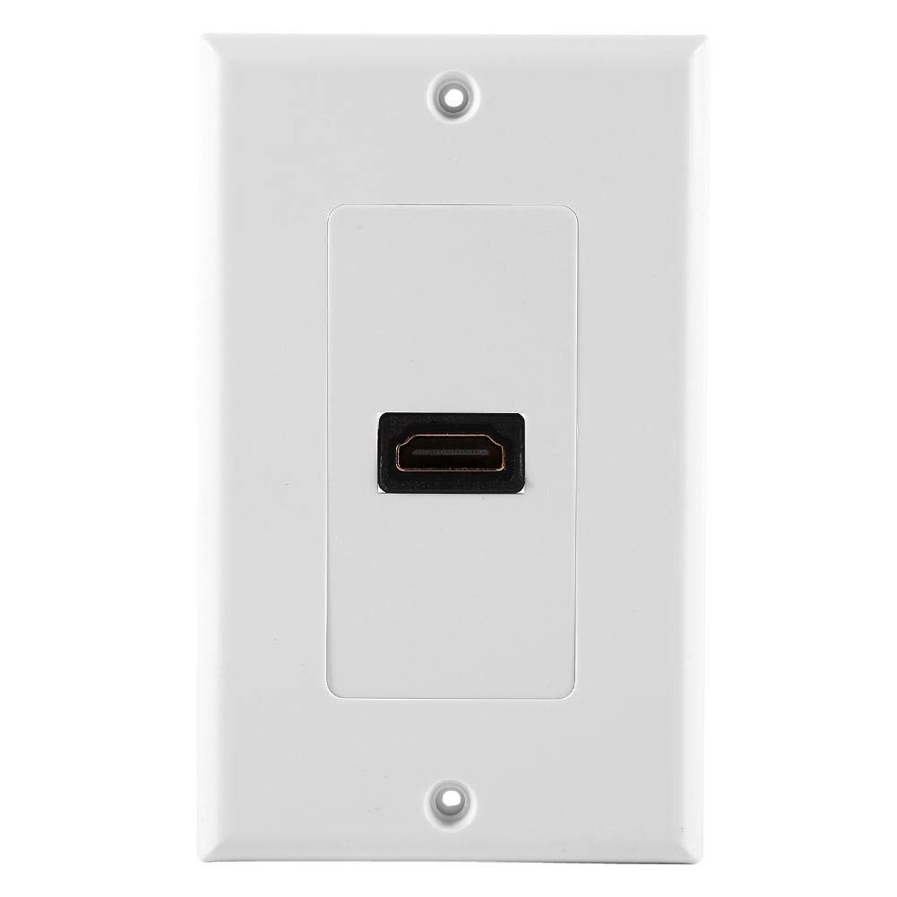 Piastra da parete HDMI femmina placcata in oro 1 porta bianco