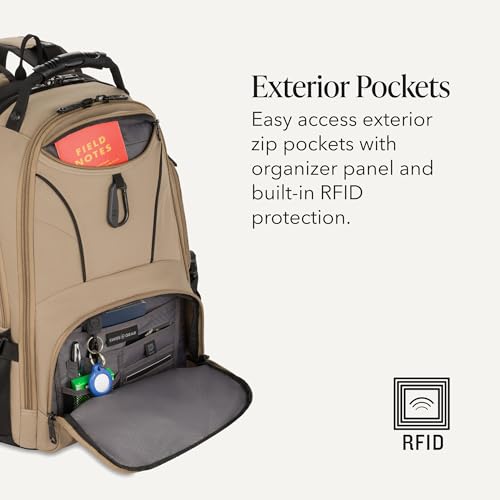 Image of SWISSGEAR 1900 ScanSmart Laptop Backpack, Fits Most 17-Inch Laptops, TSA-Friendly Lay-Flat Design, RFID Protection, and Tablet Pocket, Black, 31L, 18.5-Inch