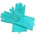 Produktbild Silikon-Handschuhe, Wiederverwendbare Silikon Abwasch Handschuhe, Multi Purpose Hitzebeständige Gummi Scrubbing Handschuhe Wash Reinigung Handschuhe, Für Geschirr Küche Badezimmer Reinigung,Grün