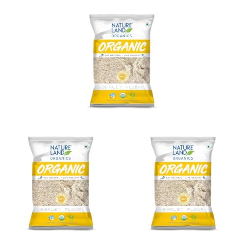 Image of NATURELAND ORGANICS Barley Flour /Jau Flour 500 Gm (Pack of 15) - Healthy Organic Flour