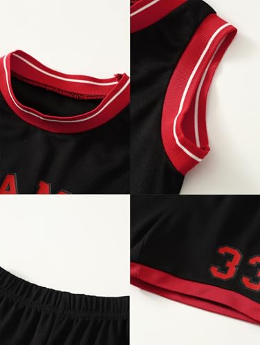 Image of Boys' Active Shorts Set 6 Pieces Athletic Jersey Tank Top and Basketball Shorts Set 4-12Y