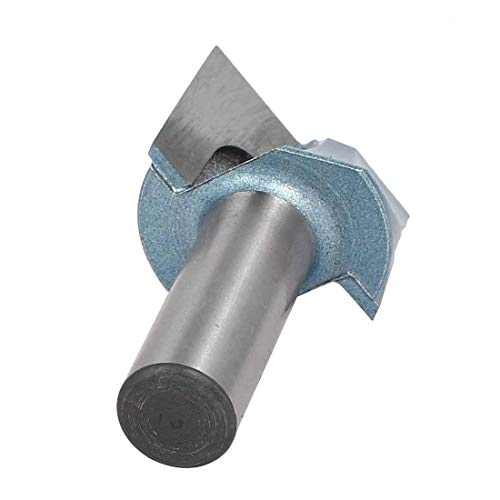 Ranbo 1/2 Inch Shank 1-1/2 Inch Cutting Dia Double Flute Carbide Tipped Bottom Cleaning Surface Planing Spoilboard Straight Router Bit For Stair Treads, Wood Cutters