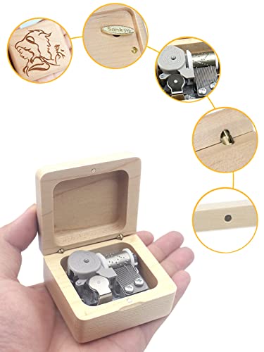 Sinzyo Beauty And The Beast Music Box Vintage Musical Boxs Gift For Birthday Valentine's Day Christmas Day(Maple Wooden Box) #TOP1