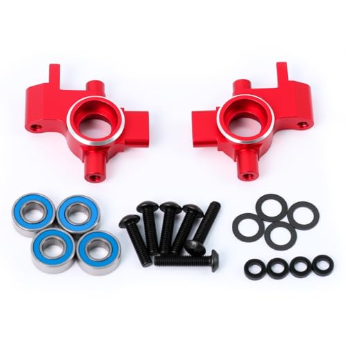 Blocs de direction en alliage d'aluminium rouge pour voiture de drift Ford Mustang 1/10 4-Tec