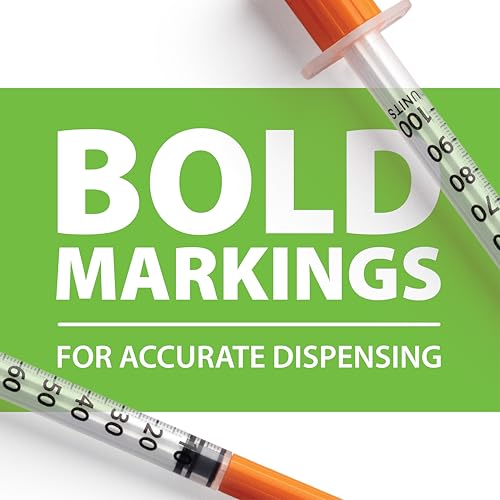 Image of Easy Touch 29 Gauge U-100 Insulin Syringes (29G 1cc 1 /2 inch) with 1 /2 inch Long Needle, 1cc (100 Unit Capacity), Bold Markings for Accurate Dosing, Disposable, Box of 100