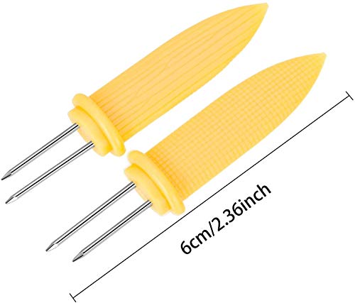 WINBOB 20 Pack Stainless Steel Corn Holders Corn on The Cob Skewers for BBQ Twin Prong Sweetcorn Holders Home Cooking Fork - Thumbnail 5