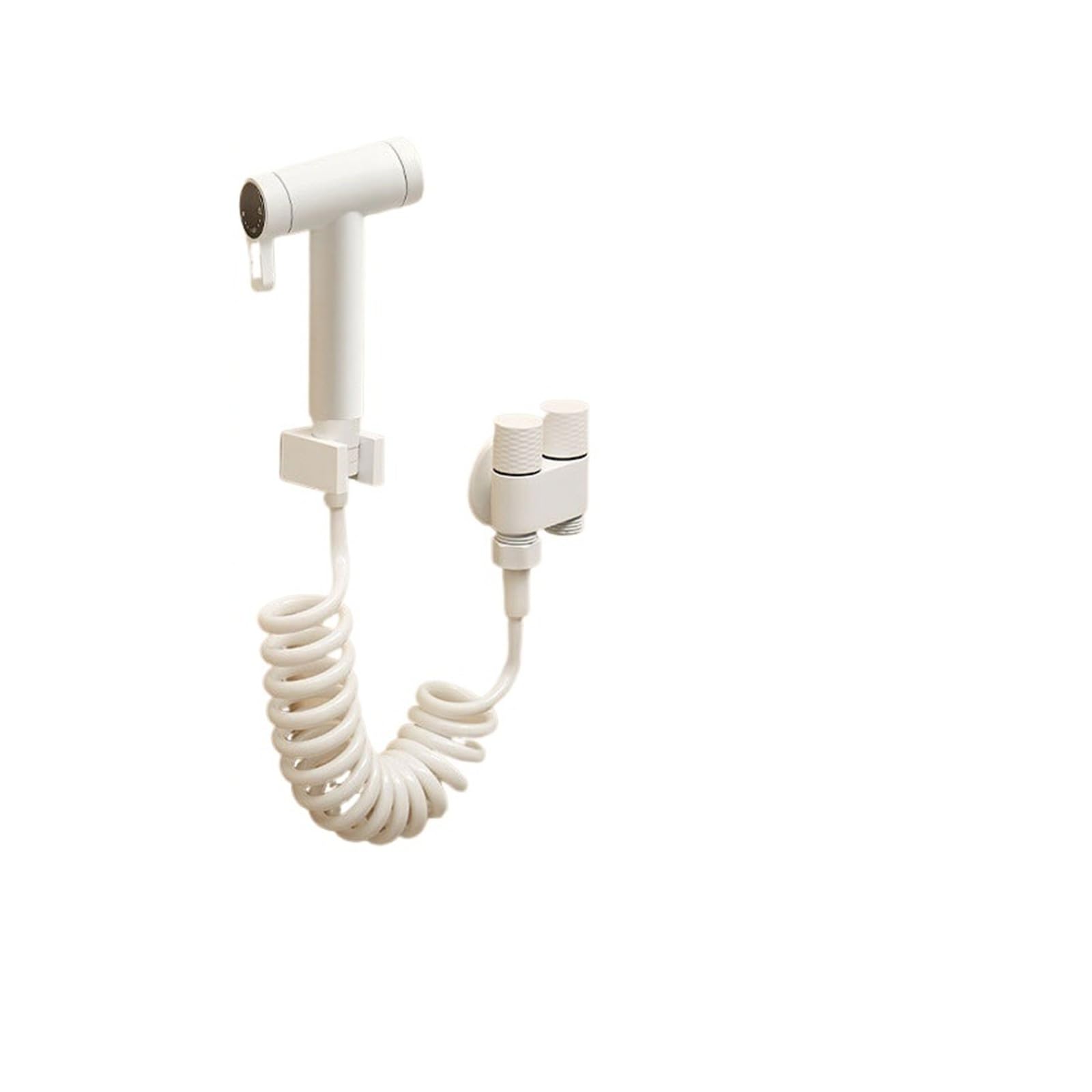 Bvhisehp 6 Elegant White Brass Bathroom Angle Valve Toilet Flush Booster Spray Set(6)