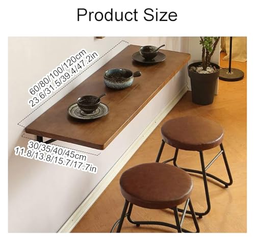 Table pliante murale bois 120x45cm avec bureau suspendu moderne - 8