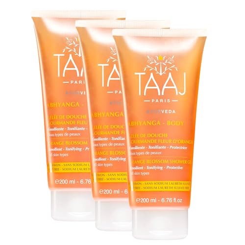 TAAJ | Duschgel Gourmande Orangenblüte | straffende und revitalisierende Wirkung | Zarter und schmelzender Schaum | CrueltyFree | 3 x 200 ml