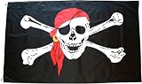 Super Z Outlet Pirate Jolly Roger Bandana Flag 3x5 Double Sided Outdoor 3 Ply-Vivid Color Clear Pattern Reinforcement Sewing Durable Polyester with 2 Brass Grommets
