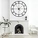 LEIKE 40 Inch Extra Large Wall Clock, Decorative Oversized Arabic Numerals Battery Operated Black Metal Wall Clocks for Living Room,Kitchen,Office, Farmhouse,Entrance Decor