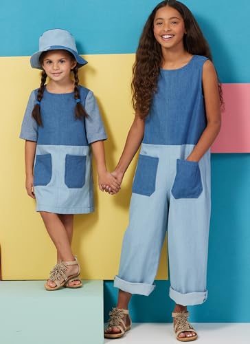 Butterick B6937CCE Children's and Girls' Dress, Romper and Hat in Sizes S-M-L CCE(3-4-5-6), multicoloured, 3, 4, 5, 6 - Image 4