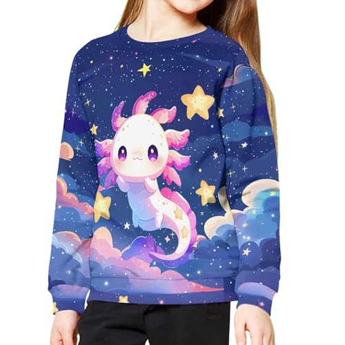 Yuuxorilu Unisex Kids Sweatshirt Long Sleeve Casual Crewneck Pullover Fall Tops