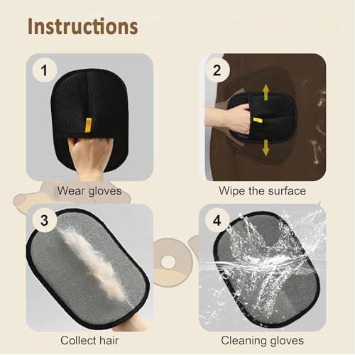 Image of Pet Hair Remover Gloves, 2025 New Pet Hair Removal Gloves for Carpet, Couch, Furniture, Car Seat, Upgraded Pet Hair Removal Tool (2pcs)