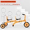 Ageliya Kids Tandem Tricycles for 3-5 Year olds, Preschool Pedal Trike for Group Yard Play, Sturdy Metal Frame,Solid Rubber Tires, Ideal for Outdoor Daycare Playground Kindergarten Joyride #3