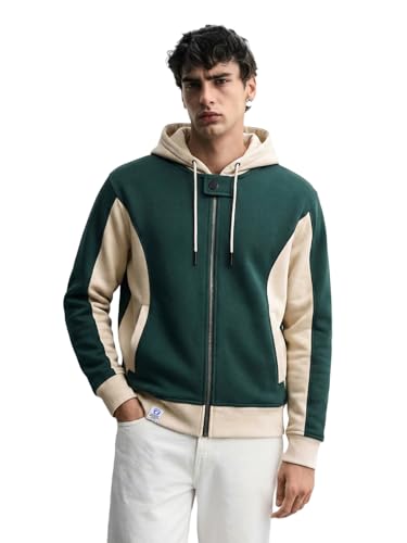 Sweat-shirt à capuche chaud manches longues homme émeraude 40