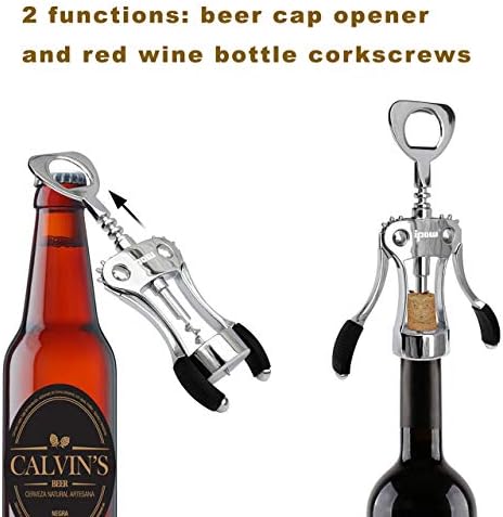 IPOW WJ-098 Red Wine Beer Bottle Opener Wing Corkscrew