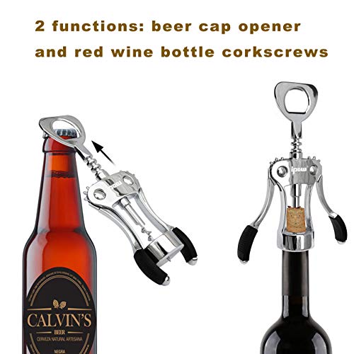 IPOW WJ-098 Red Wine Beer Bottle Opener Wing Corkscrew - Image 3