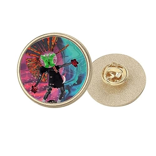 Broche ronde Dizzy And Fall, affirmez votre singularité avec l'art abstrait doré