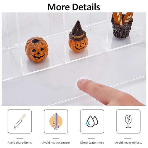SUPERFINDINGS Acrylic Display Case Clear Wall Mountable Display Case for Collectibles 3 Tier Desktop Dustproof Display Cabinet Box Collections Showcase Storage Organizer for Rock Crystals Minifigures - Image 3