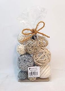 Floralcraft 12 Assorted Decoration Accent Balls in Bag Potpourri in White & Grey