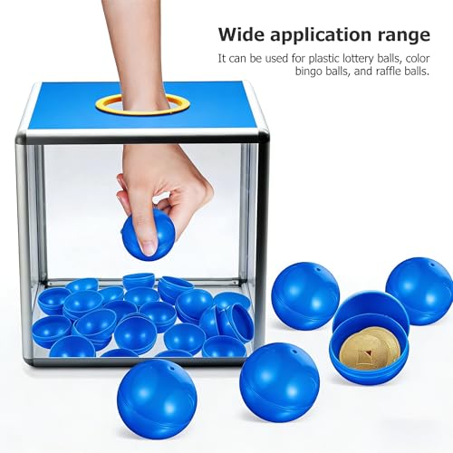 50pcs Hollow Lotto Raffle Ball | Raffle Drawing Balls | Plastic Bingo Balls Only | Lottery Ball | Vending Machine Capsules | Plastic Bingo for Game Party Prizes, Blue