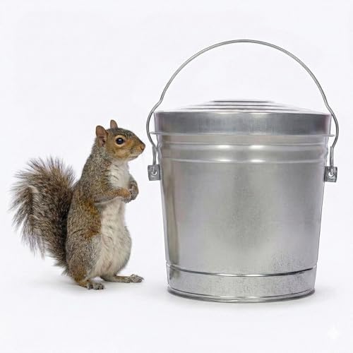 6 Gallon Galvanized Steel Storage Can with Locking Lid – Heavy Duty Metal Pail for Pet Food, Bird Seed, Ash & Charcoal, Rust Resistant & Weatherproof Outdoor Bin