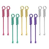 Jeffdad 10Pcs Alloy Mini Spoon Shovel Tableware Charm Multicolor Tiny Metal Spoon Kitchen Pendant Tiny Shovel for Necklace Mini Keychain