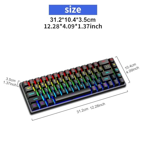 Clavier mécanique K68 filaire à switch rouge linéaire noir haute précision - 5