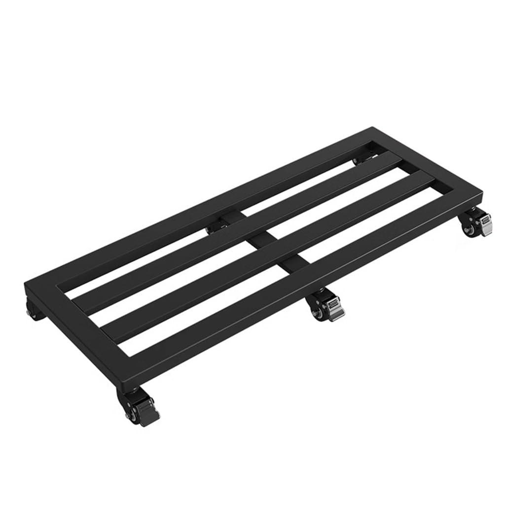 Metalowy stojak na rośliny z kółkami, zdejmowana taca do doniczek i akwariów, 30 x 80 cm, do użytku wewnątrz i na zewnątrz, wytrzymały żelazny stojak do dekoracji ogrodu i
