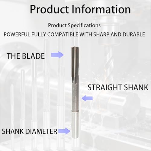 9 Stück H7 Gerader Schaft HSS Reibahle Set, Reibahle Werkzeug,2,3,4,5,6,7,8,9,10mm Maschinenreibahle für Holz- & Metallbearbeitung zur Verbesserung der Genauigkeit bei der Bohrungsbearbeitung