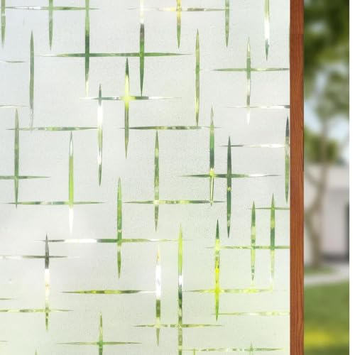 Image of WOO Home Frosted Glass Window Film & Stickers (12 X 72 Inchs) Privacy Window Cover for Home & Office - Easy Apply, UV Protection, Removable Decorative Film (Design Film 2 1 X 6 SQFT)
