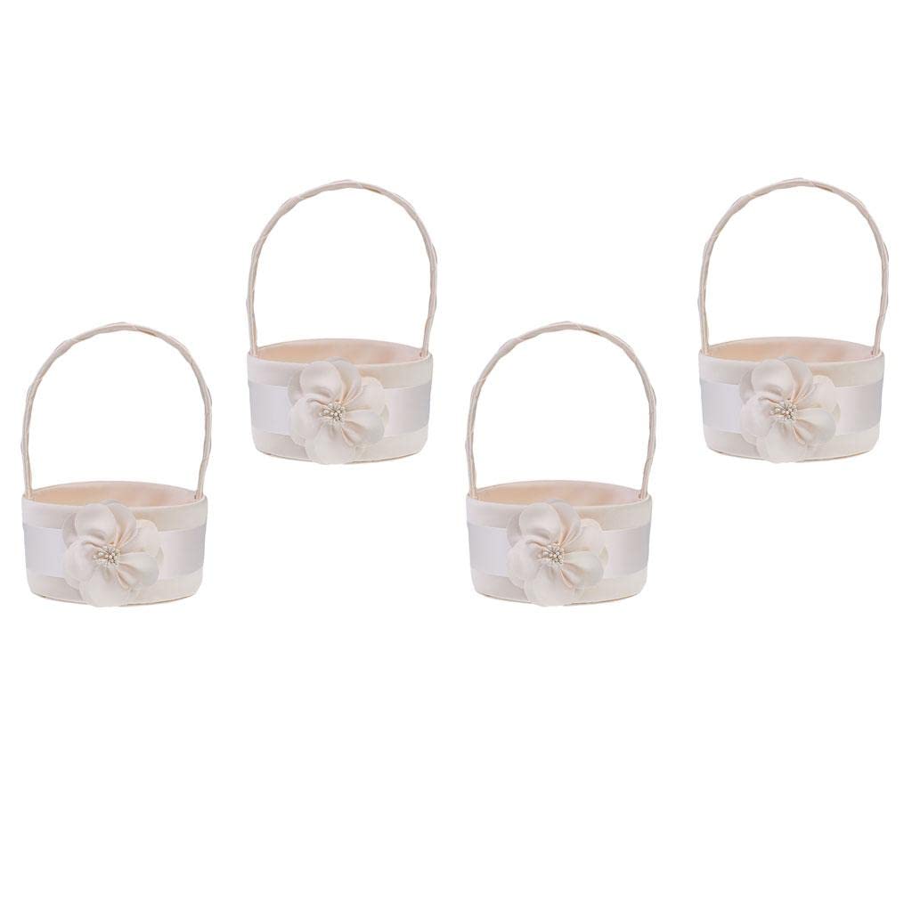 Panier de fleurs en soie Champagne (Lot de 4) universels pour décoration