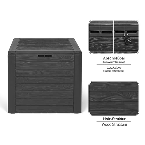Kreher Kompakte Kissenbox/Aufbewahrungsbox in Anthrazit mit 140 Liter Volumen. Robust, abwaschbar und einfach im Aufbau!