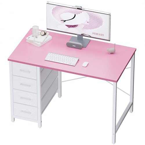 Pamray 32 Inch Computer Desk with 4 Drawers Small...