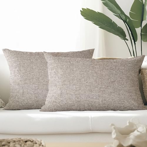 HOMEYA   2 Fundas para Cojines 50 x 70 cm   Fundas para Cojin de Sofa Tacto Similar al Lino Tejido de Poliester 100%   Fundas para Almohada de 50 x 70 cm Decolacion para Salon