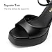 DREAM PAIRS Platform Heels for Women, Square Toe Chunky High Heels Ankle Strap Sandals for Wedding Party Formal Event,Size 7.5,Black,SDHS25005W