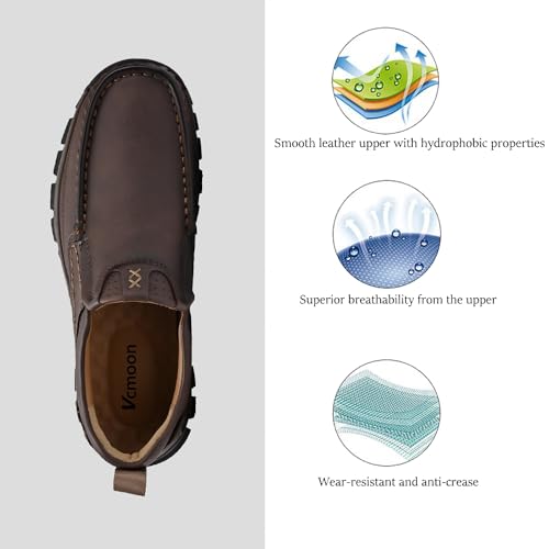 Men's Slip-On Loafers Comfortable Leather Casual Walking Shoes for Work Office Dress Outdoor3