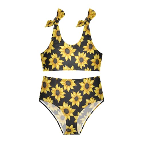Wusikd Sunflowers Girls Swimsuits Two Piece Yellow Swimwear Bikini Set for for Girls Size 3T3