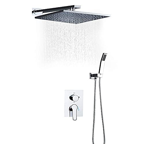 Systèmes de douche pluie haut de gamme avec robinet en chrome poli miroir