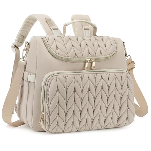 Mochila para fraldas, mochilas pequenas elegantes para bebês, bolsas de viagem para maternidade, mini bolsa de fraldas, Bege, Large