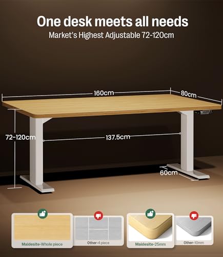 Bureau assis debout 160x80 MAIDeSITe S2 Pro contre la sédentarité - 3