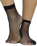 ToBeInStyle Women's Versatile Fishnet Anklet Socks - Black - OS