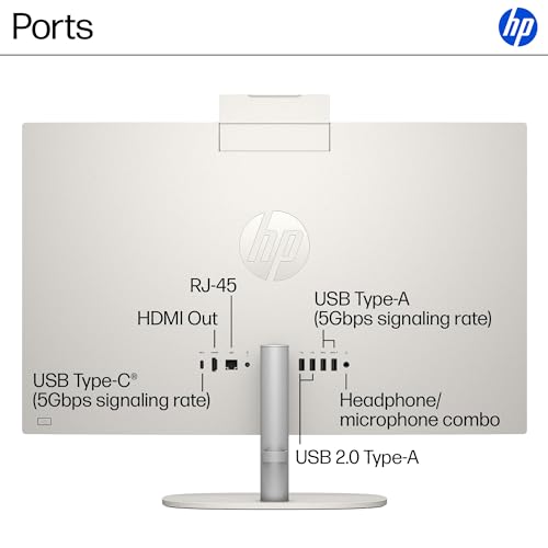HP 27 Inch All in One Desktop Computer Touchscreen, AMD Ryzen 5 7520U(Max 4.3 GHz), 27” FHD IPS, 16GB RAM, 1TB SSD, WiFi 6, BT 5.3, Business & Home, Wireless KB and Mouse, Win 11 Pro, Accessories